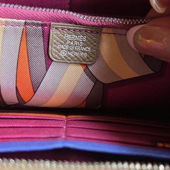 Hermes Handbags - Hermes Taupe Leather Wallet